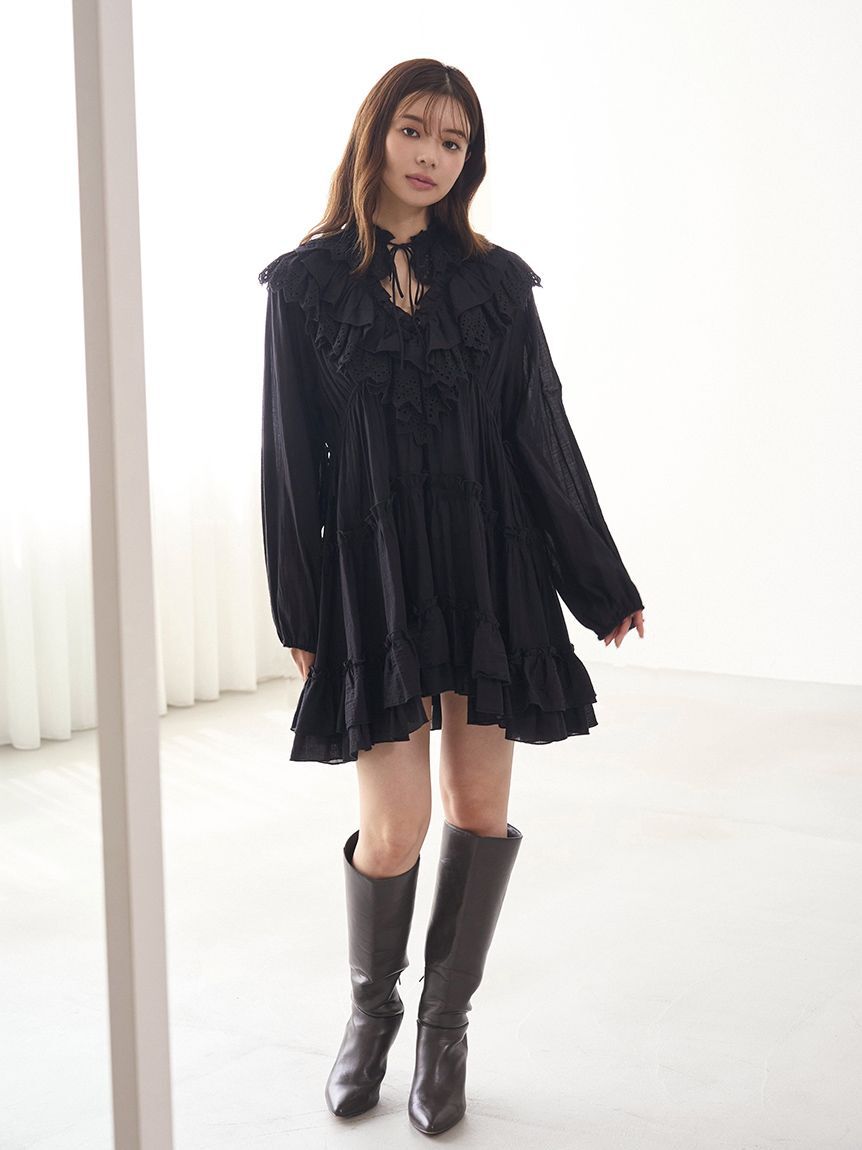 SNIDEL「コットンレースBOHOチュニック」|チュニック|