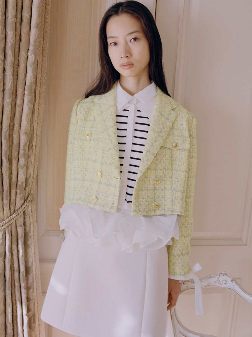 SNIDEL「バリエツイードジャケット」|テーラードジャケット|YEL