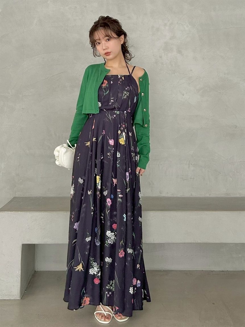 SNIDEL「カーデセットフローラルプリントキャミワンピース」|ワンピース|