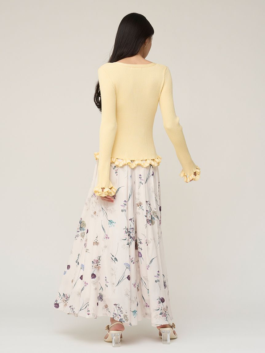 SNIDEL「フローラルプリントフレアスカート」|スカート|