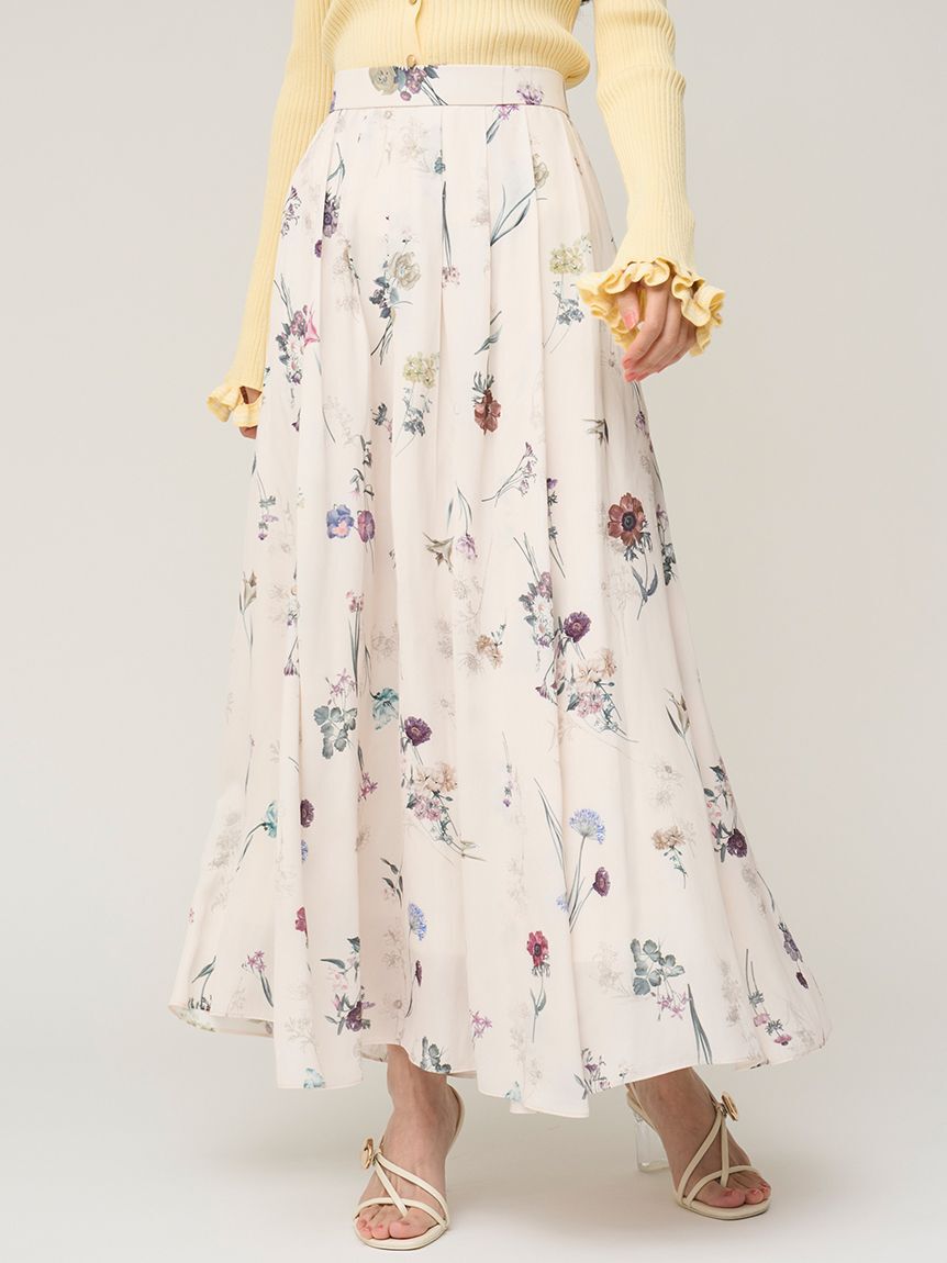 SNIDEL「フローラルプリントフレアスカート」|スカート|