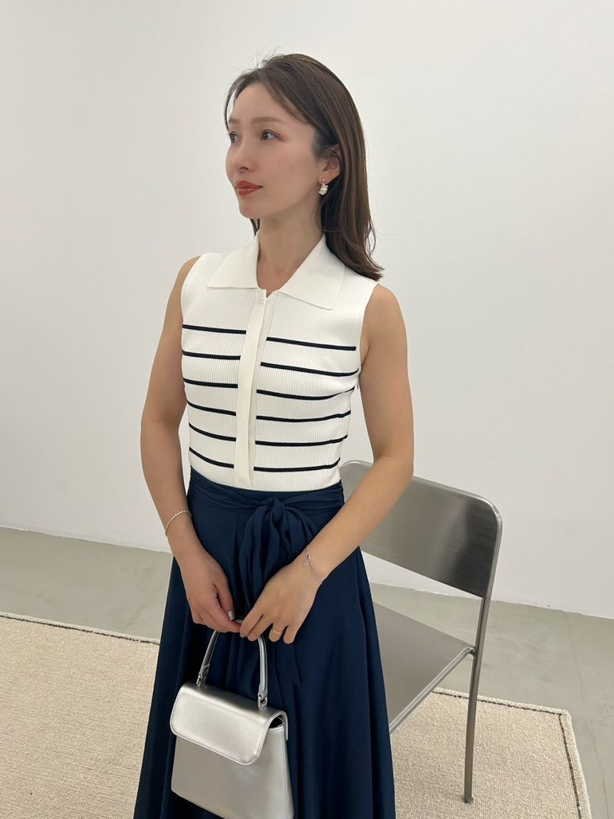 FRAY I.D「【00サイズあり】ポロニットドッキングワンピース」|ワンピース|