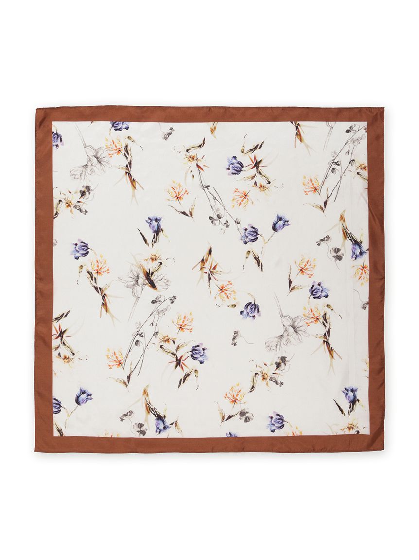 FRAY I.D「サテンシルクフラワースカーフ」|バンダナ・スカーフ|