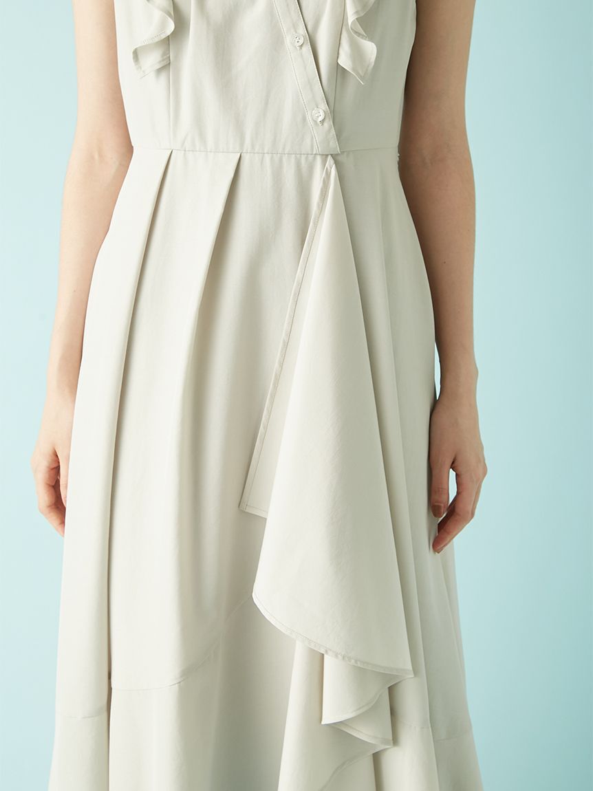 LILY BROWN「ラッフルフリルティアードシャツワンピース」|ワンピース|