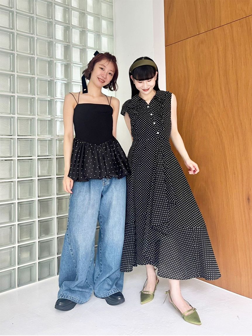 LILY BROWN「ラッフルフリルティアードシャツワンピース」|ワンピース|