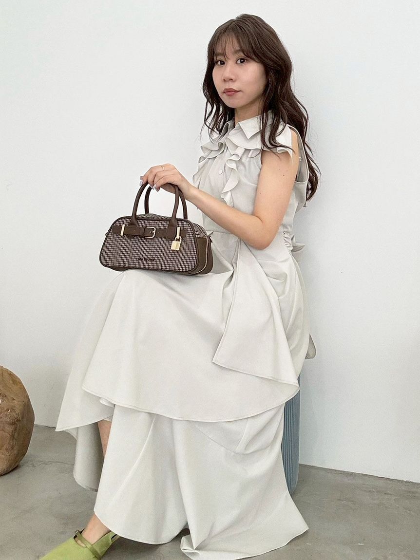 LILY BROWN「ラッフルフリルティアードシャツワンピース」|ワンピース|