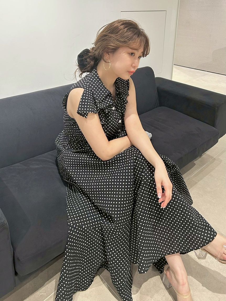 LILY BROWN「ラッフルフリルティアードシャツワンピース」|ワンピース|