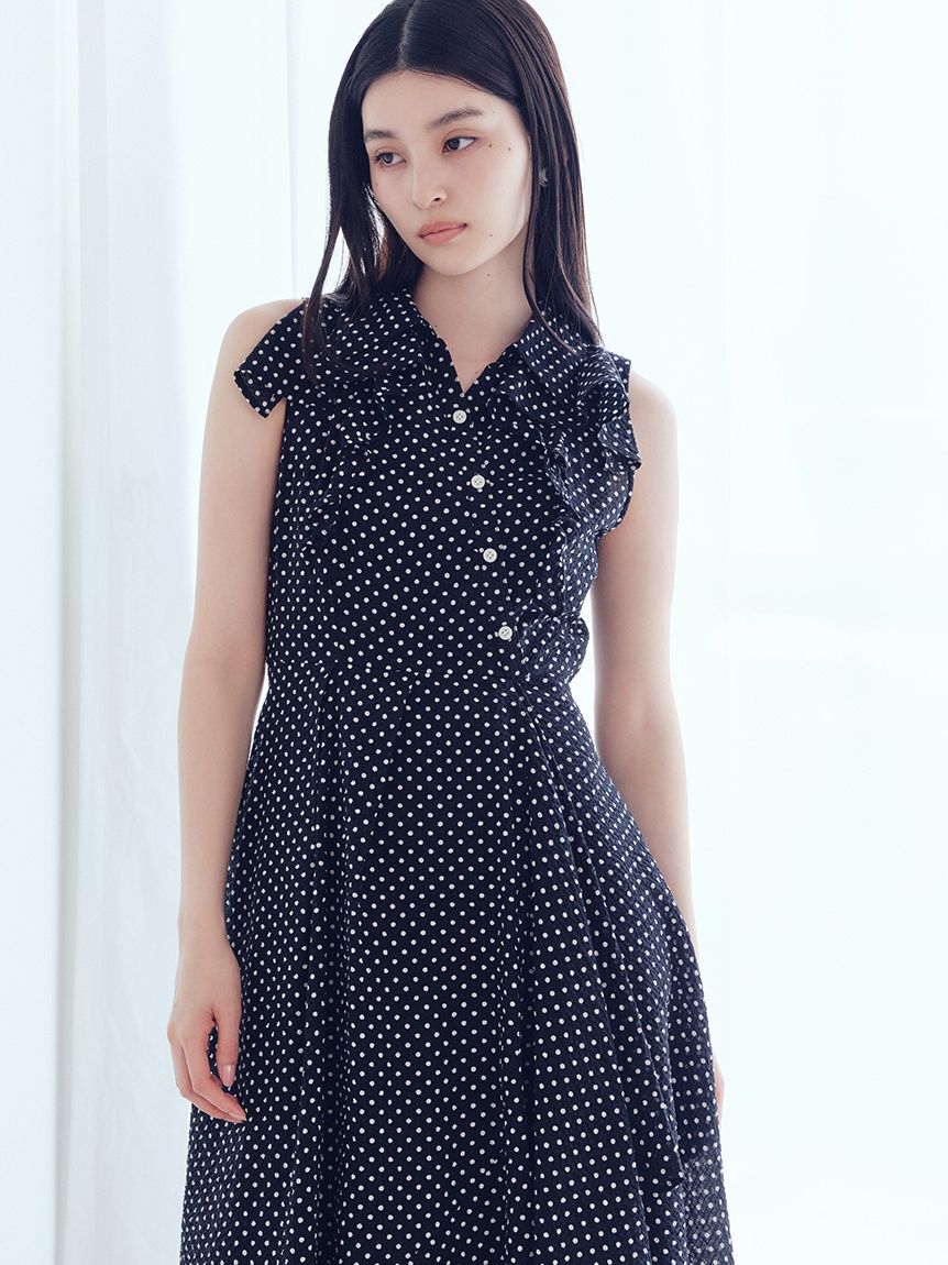 LILY BROWN「ラッフルフリルティアードシャツワンピース」|ワンピース|