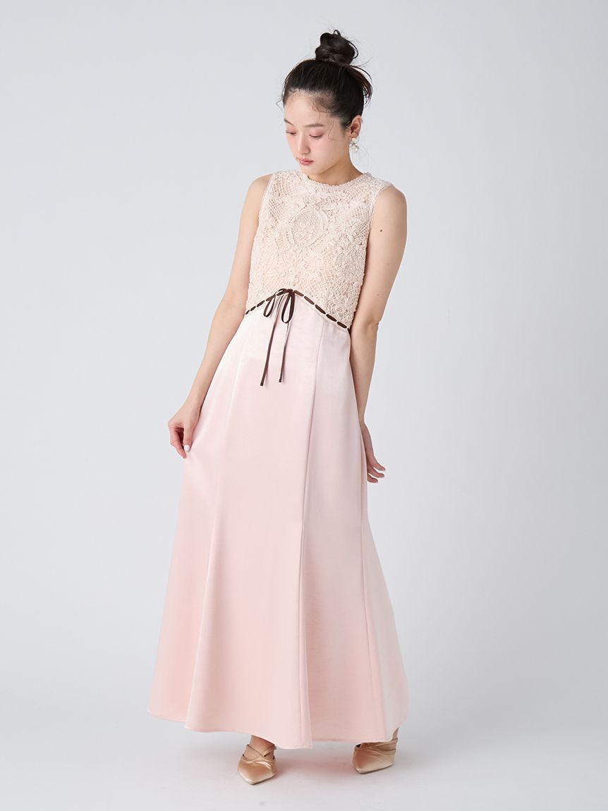 LILY BROWN「エンブロイダリーヴィンテージサテンドレス」|ドレス|