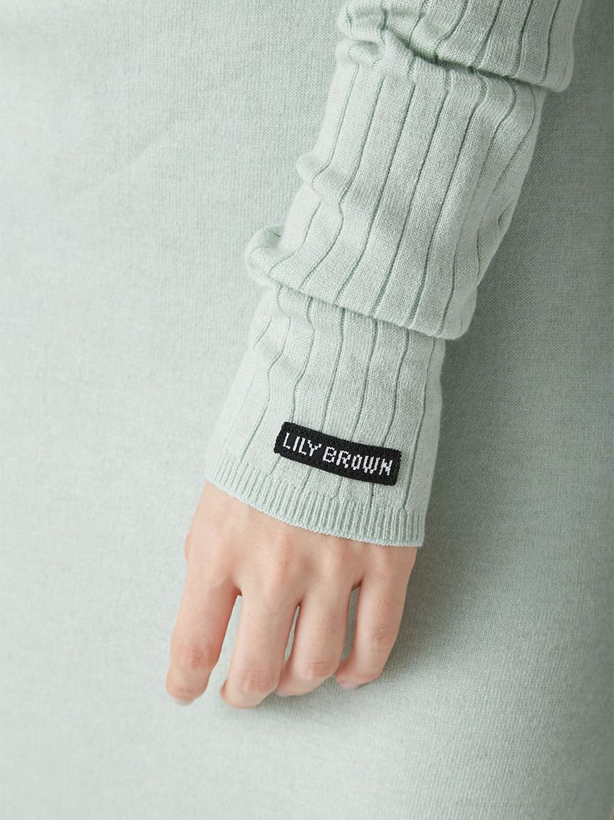 LILY BROWN「アームウォーマー付きハーフスリーブニットワンピース」|ワンピース|