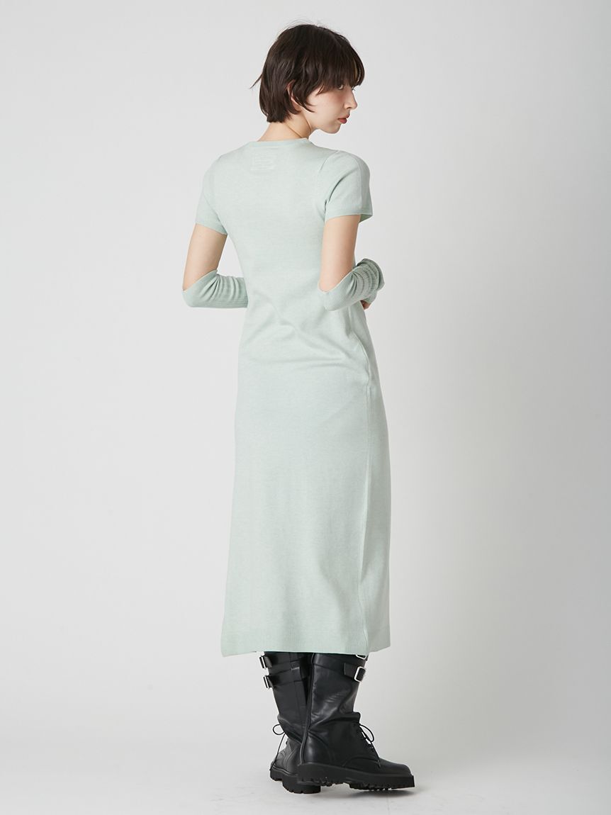 LILY BROWN「アームウォーマー付きハーフスリーブニットワンピース」|ワンピース|