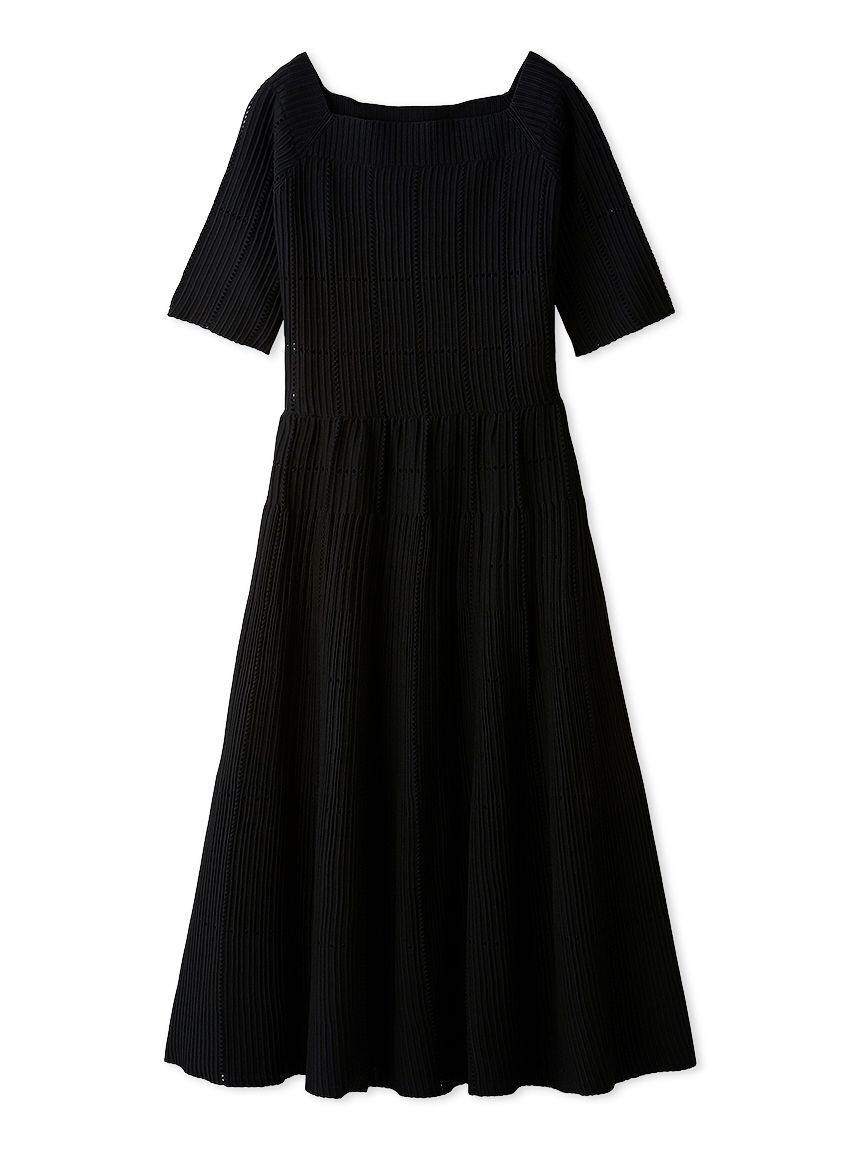 CELFORD「スクエアネックディフォーメーションニットワンピース」|ワンピース|BLK