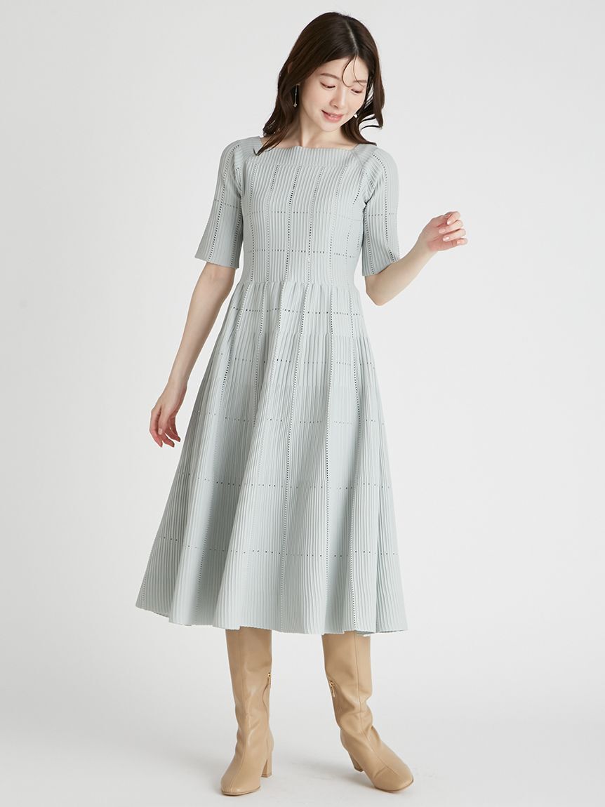 CELFORD「スクエアネックディフォーメーションニットワンピース」|ワンピース|