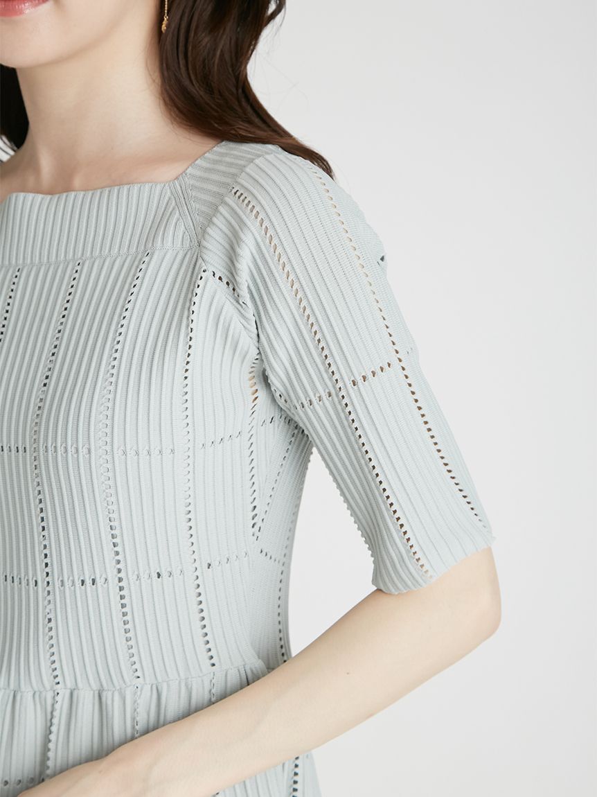 CELFORD「スクエアネックディフォーメーションニットワンピース」|ワンピース|