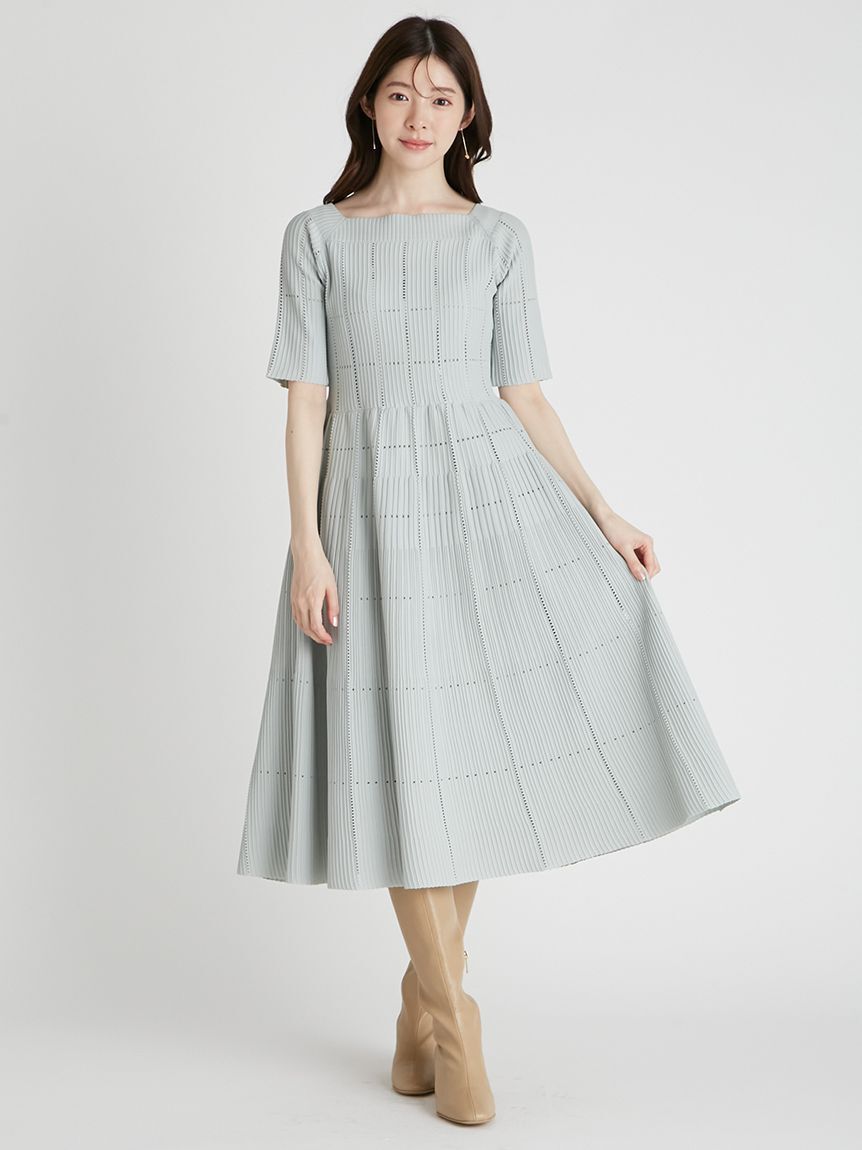 CELFORD「スクエアネックディフォーメーションニットワンピース」|ワンピース|