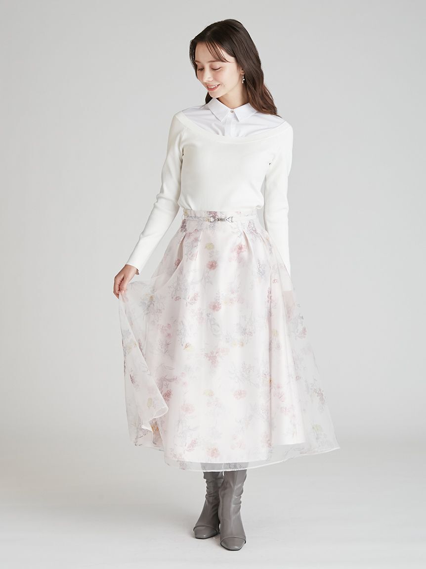 CELFORD「シャツレイヤードニットプルオーバー」|ニット・セーター|