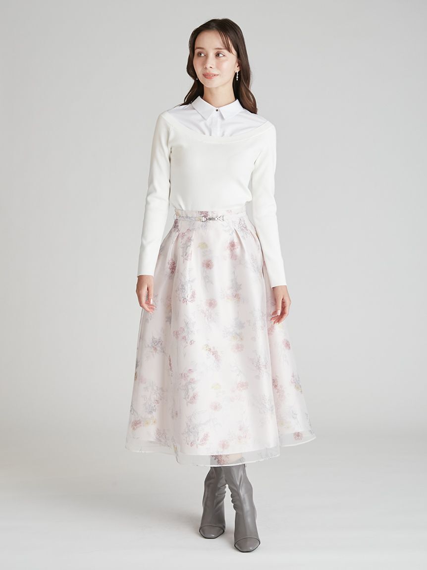 CELFORD「シャツレイヤードニットプルオーバー」|ニット・セーター|