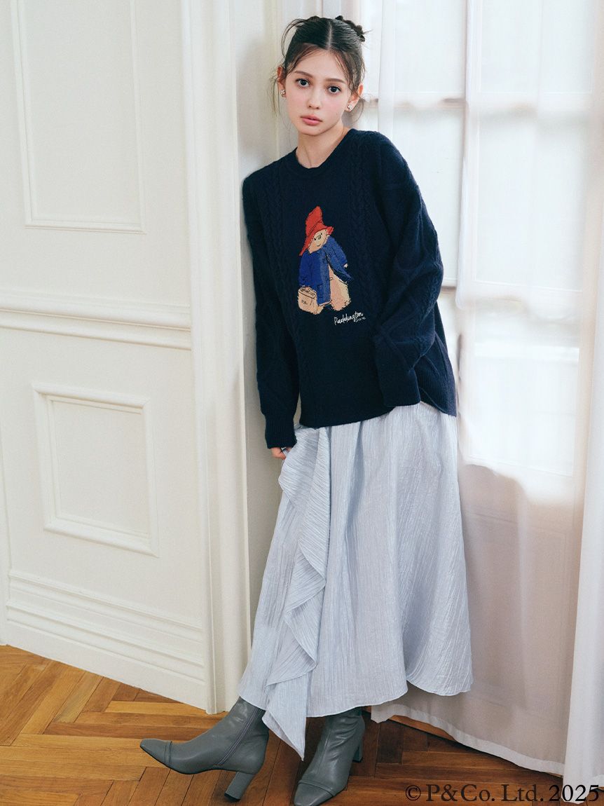 CELFORD「【ウォッシャブル】シャイニーアシンメトリースカート」|スカート|