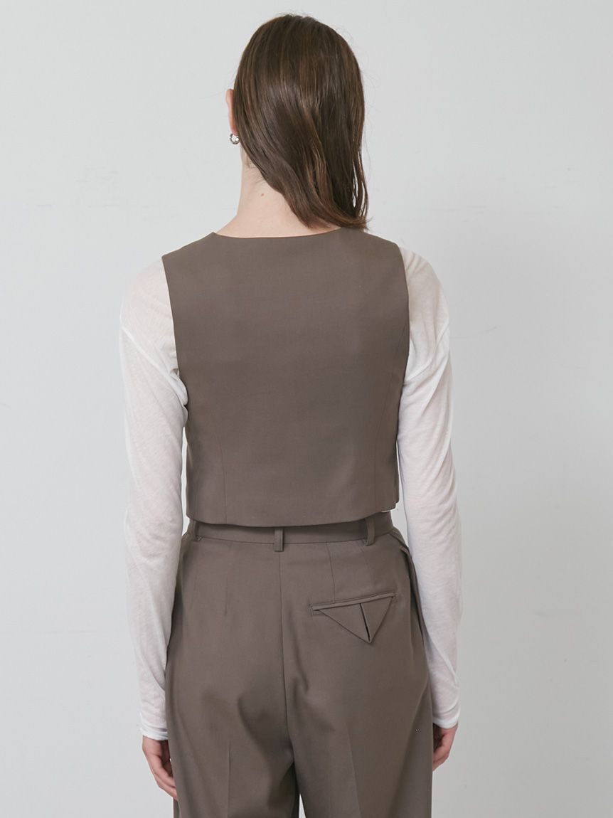 styling/「【セットアップ対応】ラウンドネックスーツベスト」|ダウンベスト・ベスト|