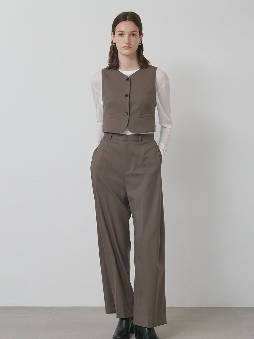 styling/「【セットアップ対応】ラウンドネックスーツベスト」|ダウンベスト・ベスト|