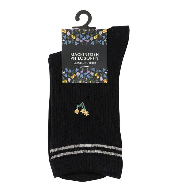 MACKINTOSH PHILOSOPHY「【WEB&一部店舗限定】フラワーワンポイントソックス」|ソックス|ブラック