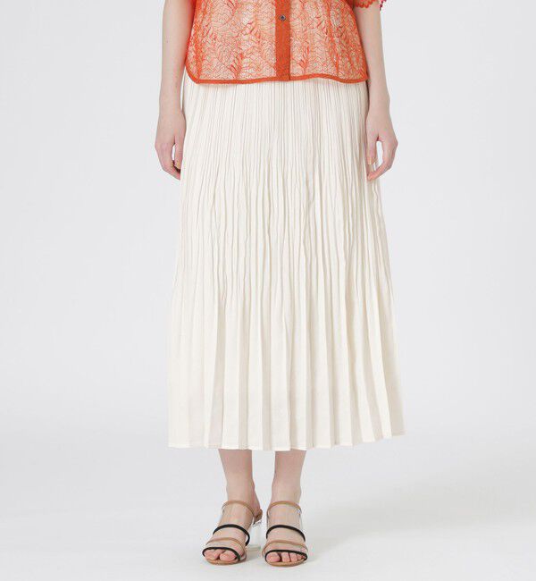  「エージングドビーギャザースカート」|スカート|ホワイト