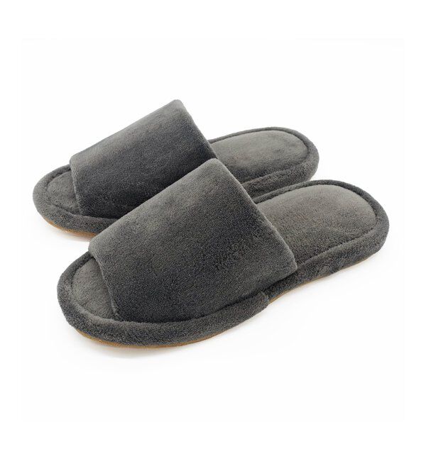 TOKYO DESIGN CHANNEL「マイクロファイバー外縫いスリッパ」|ルームシューズ|チャコール