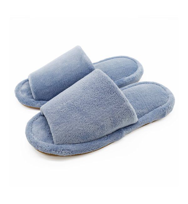 TOKYO DESIGN CHANNEL「マイクロファイバー外縫いスリッパ」|ルームシューズ|ブルー