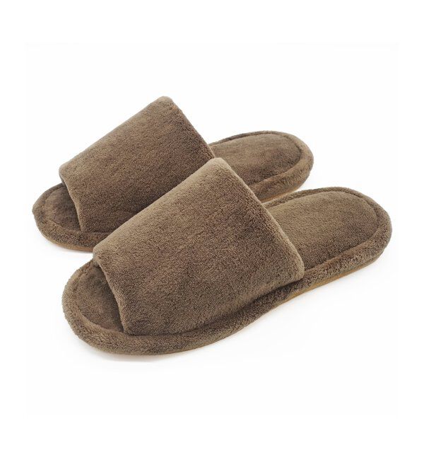 TOKYO DESIGN CHANNEL「マイクロファイバー外縫いスリッパ」|ルームシューズ|ブラウン