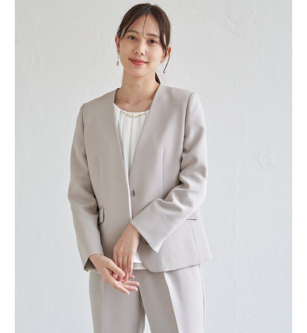 IKKA LOUNGE「【洗濯機で洗える／セットアップ対応】ウォッシャブルVネックジャケット」|その他|