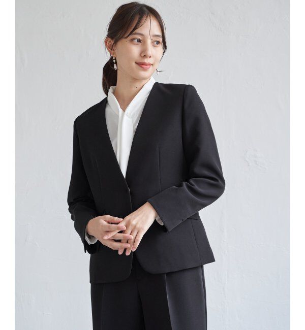 IKKA LOUNGE「【洗濯機で洗える／セットアップ対応】ウォッシャブルVネックジャケット」|その他|