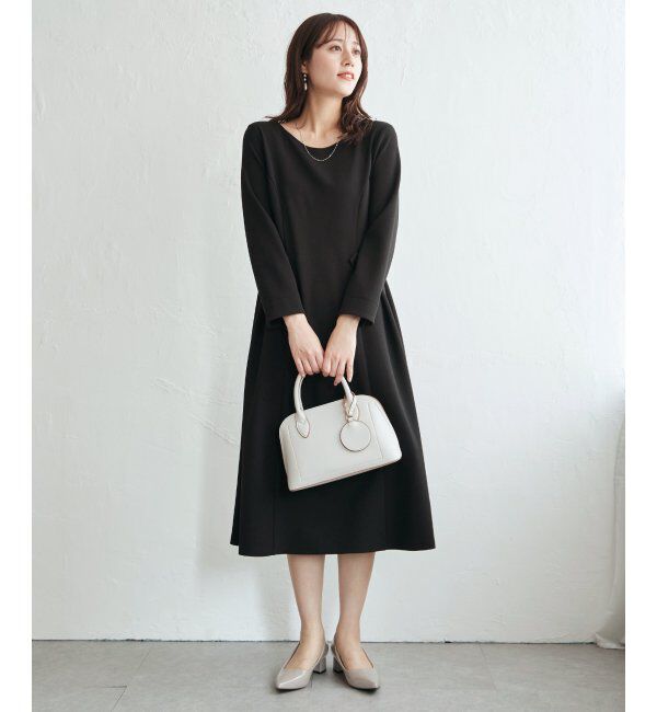 IKKA LOUNGE「カットジョーゼットウエストタブワンピース」|ドレス|