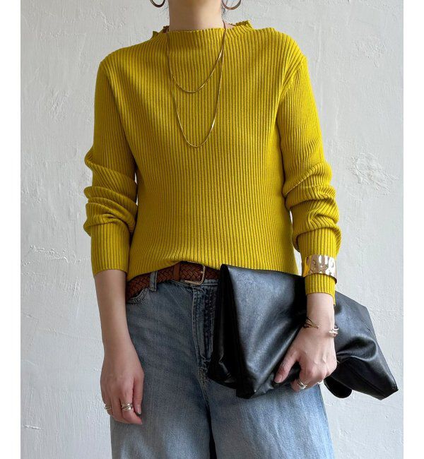 Lbc with Life「エリフリルリブニット」|カーディガン|イエロー