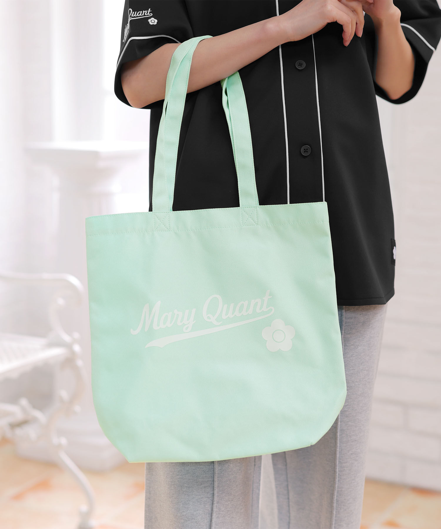 MARY QUANT「ベースボールロゴ トート」|トートバッグ|ミント