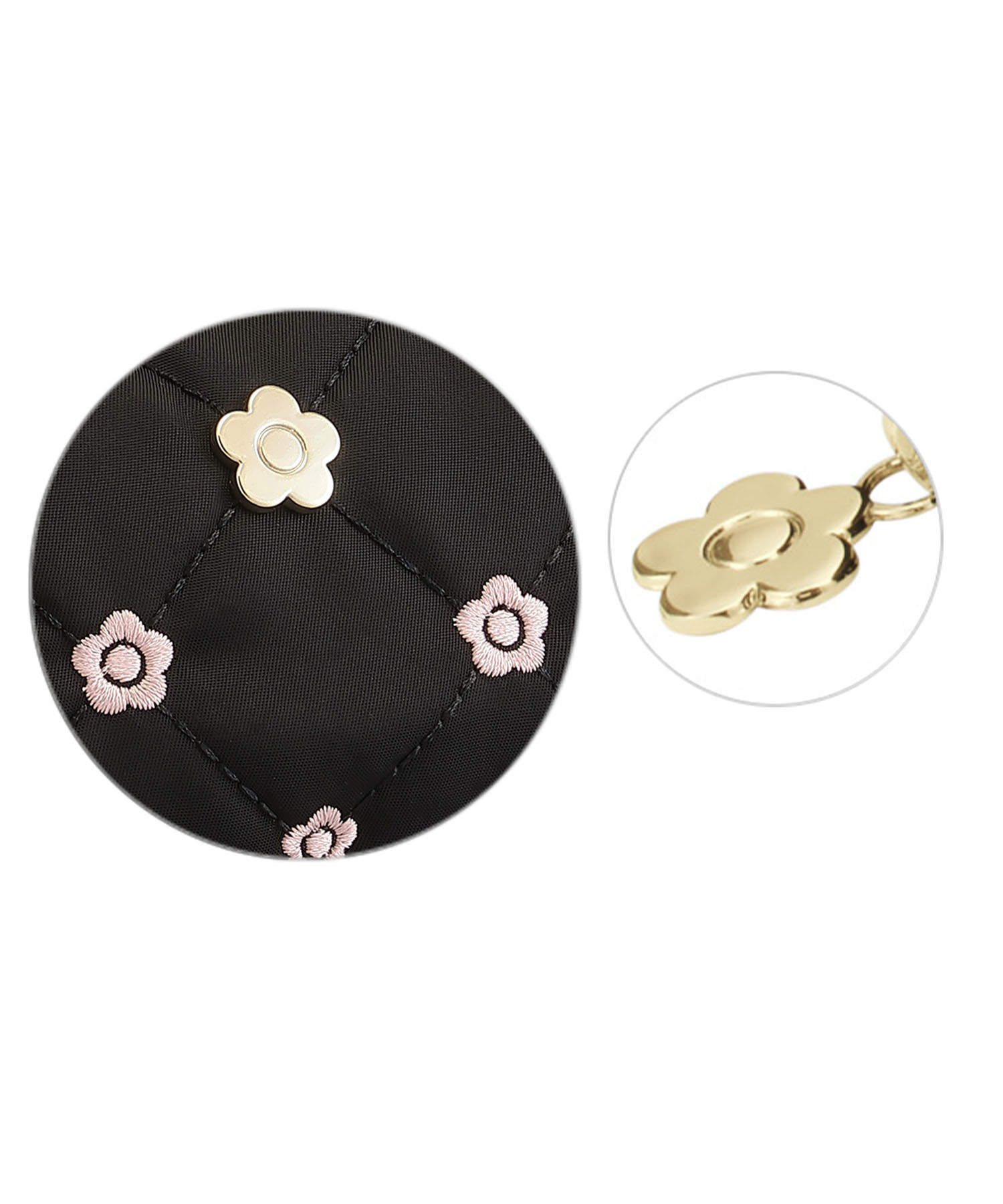 MARY QUANT「キルトデイジー刺繍 オーバルポーチ」|ポーチ|