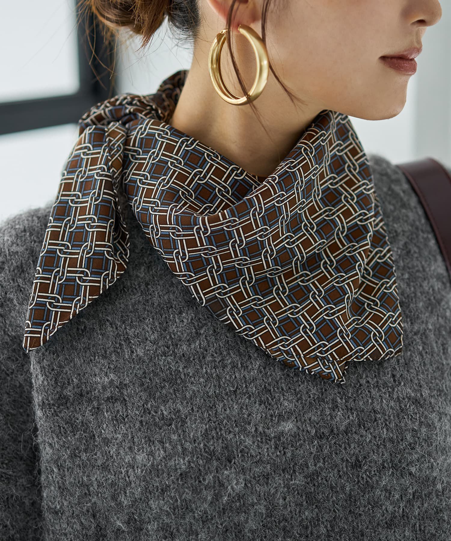 STYLE DELI「70cm正方形スカーフ／スクエアチェーン」|バンダナ・スカーフ|