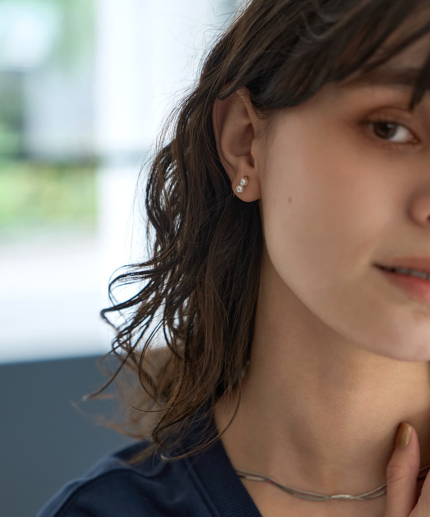 STYLE DELI「K10タンスイダブルパールピアス」|ピアス|