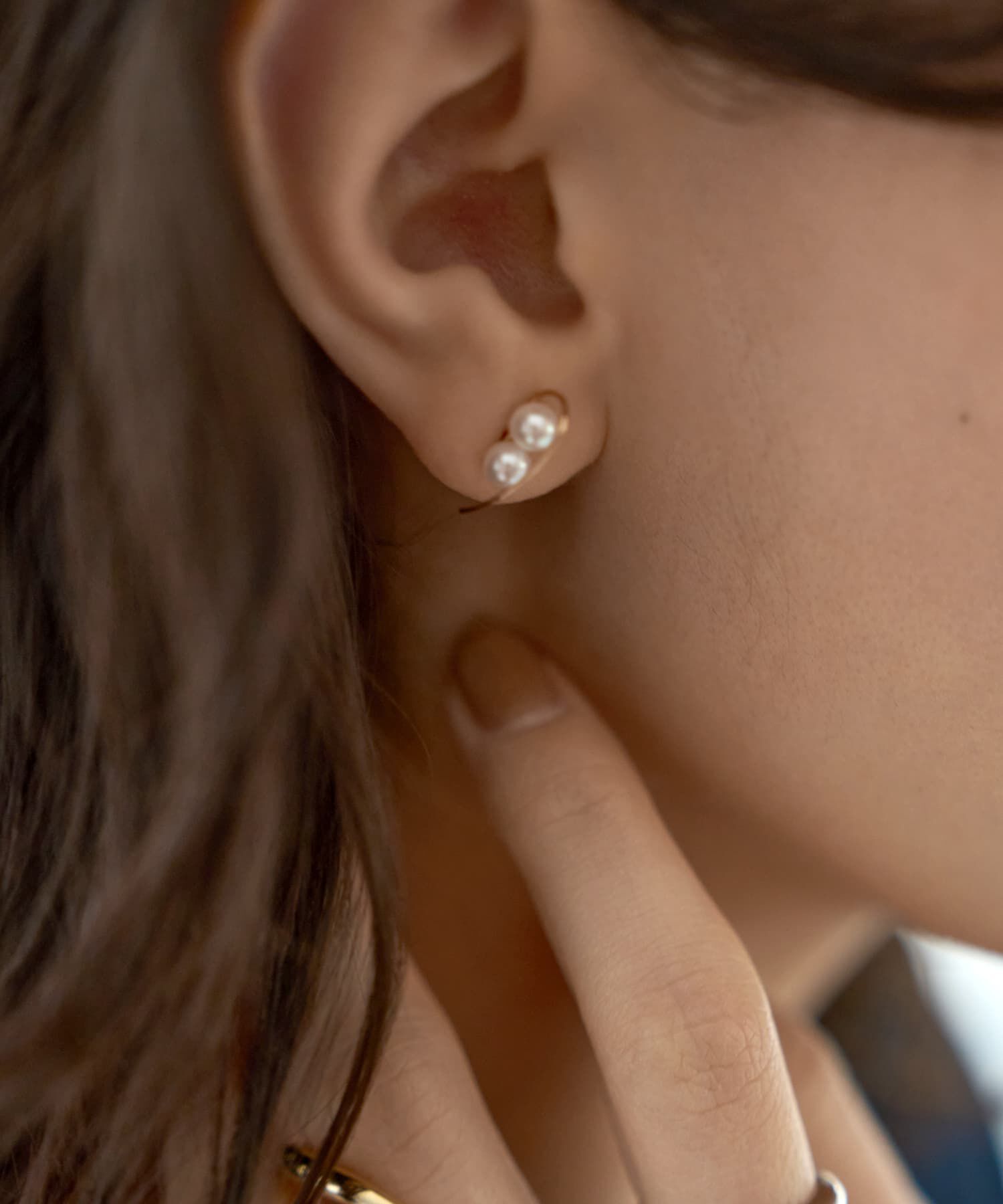 STYLE DELI「K10タンスイダブルパールピアス」|ピアス|