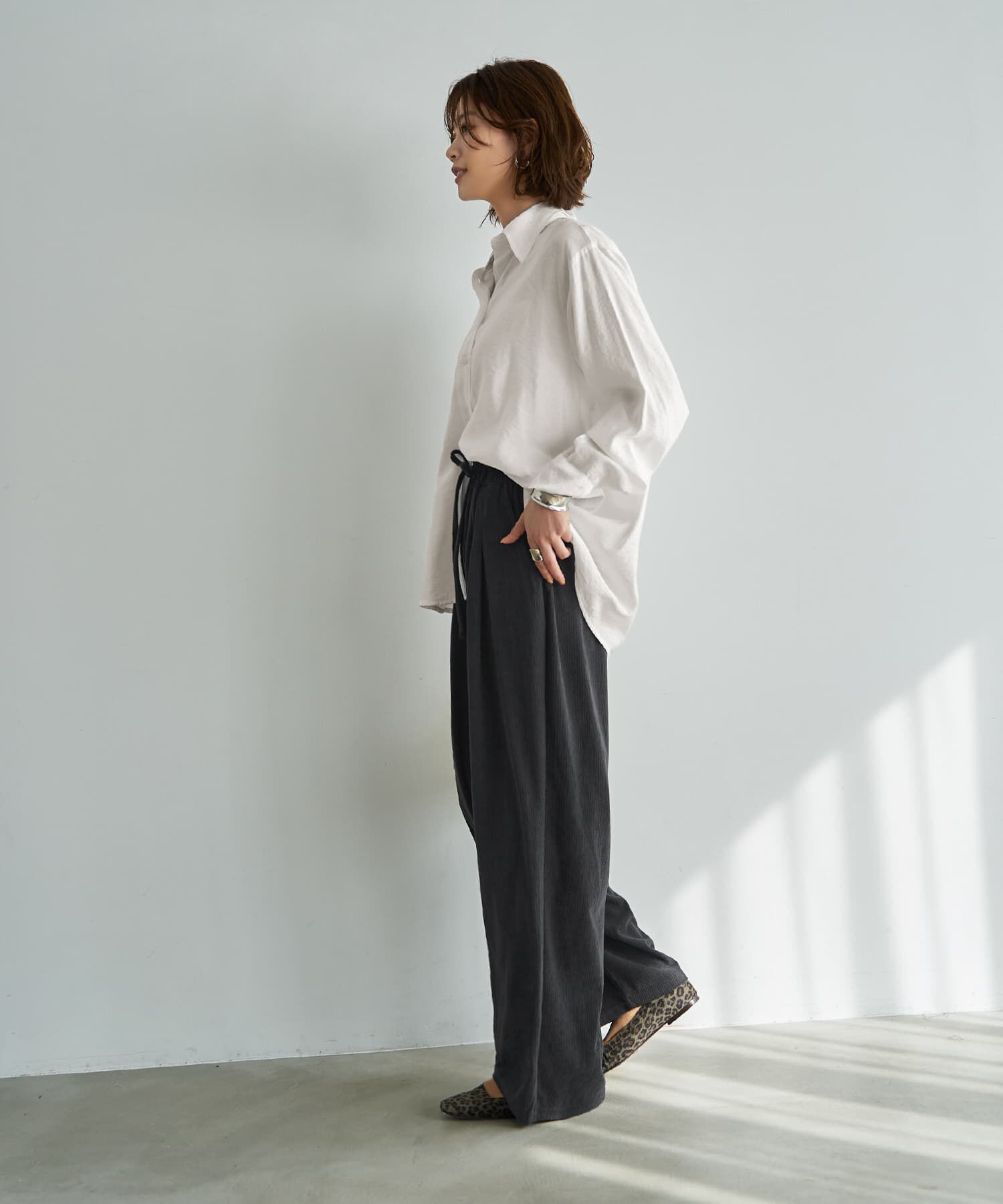 STYLE DELI「重ねやすいシボ生地しなやかシャツ」|シャツ・ブラウス|