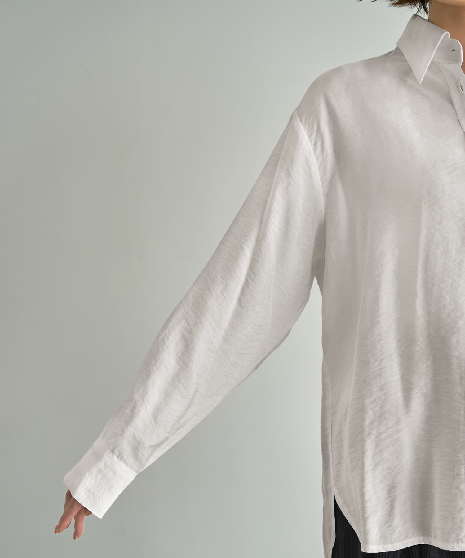 STYLE DELI「重ねやすいシボ生地しなやかシャツ」|シャツ・ブラウス|