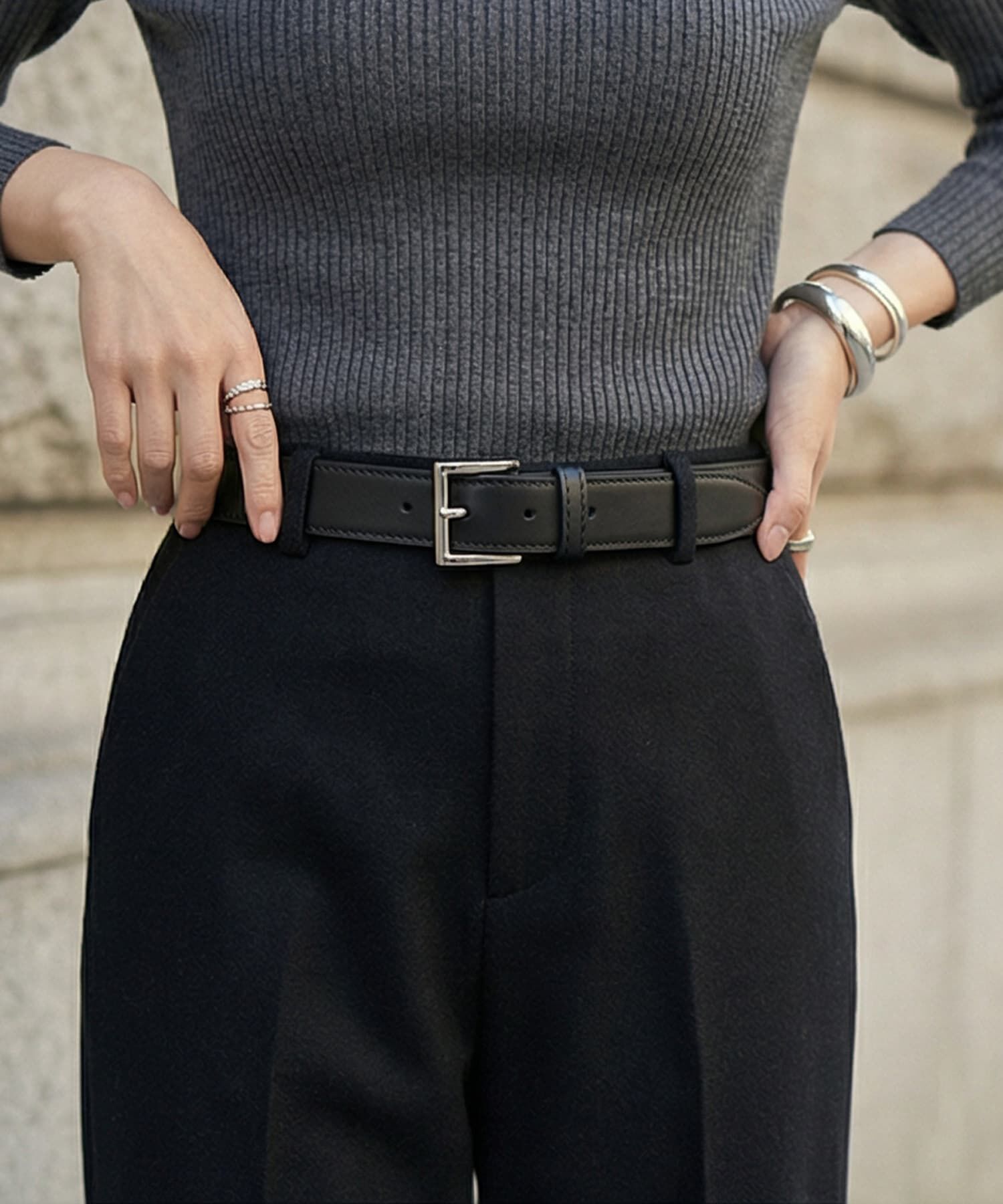 STYLE DELI「【DELI by】スクエアバックルリアルレザーベルト」|ベルト|