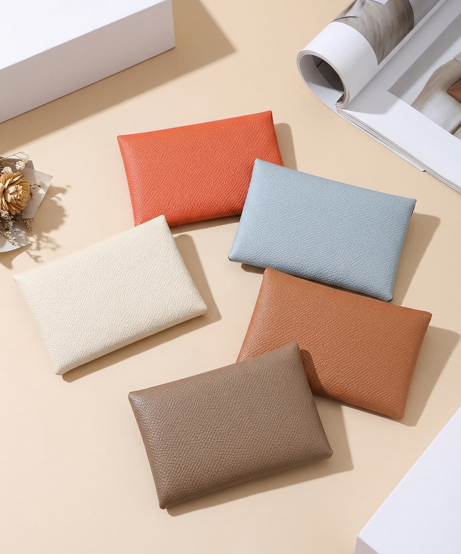 STYLE DELI「【DELI by】フラップデザインリアルレザーコイン＆カードウォレット」|名刺入れ・カードケース|ライトブルー