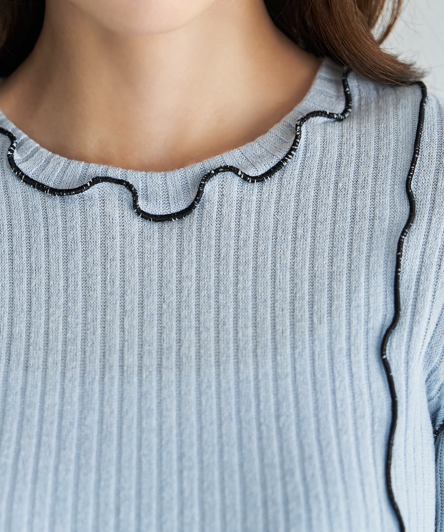 STYLE DELI「メロウリブ◆フリルライントップス」|Tシャツ・カットソー|