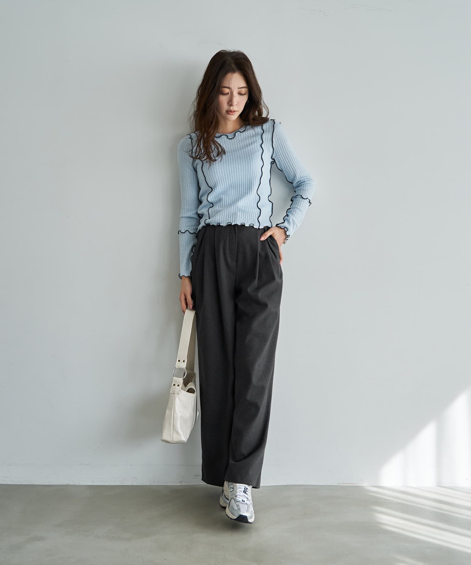 STYLE DELI「メロウリブ◆フリルライントップス」|Tシャツ・カットソー|