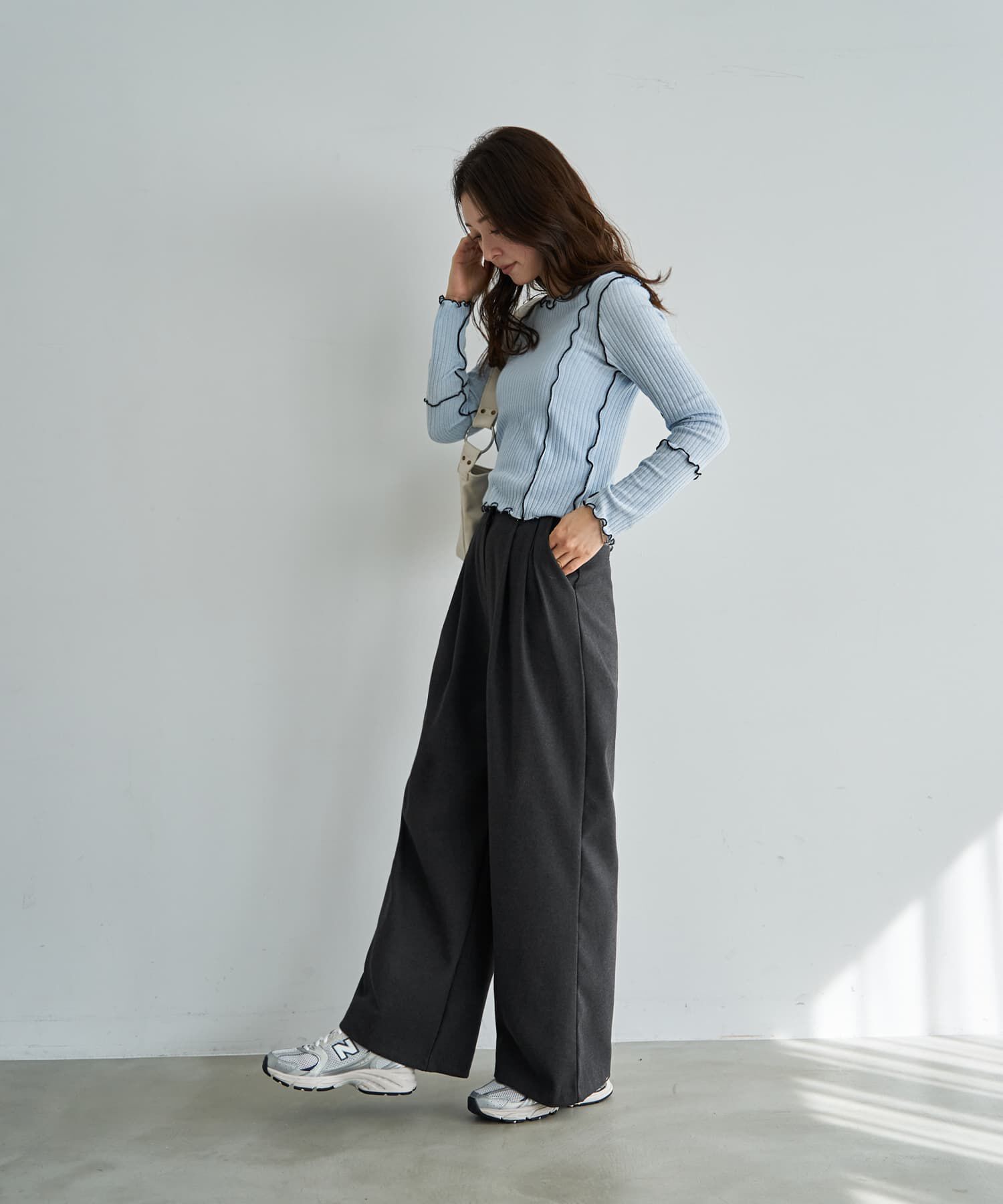 STYLE DELI「メロウリブ◆フリルライントップス」|Tシャツ・カットソー|