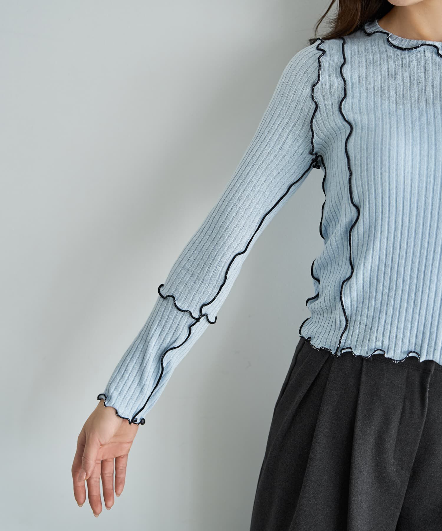 STYLE DELI「メロウリブ◆フリルライントップス」|Tシャツ・カットソー|