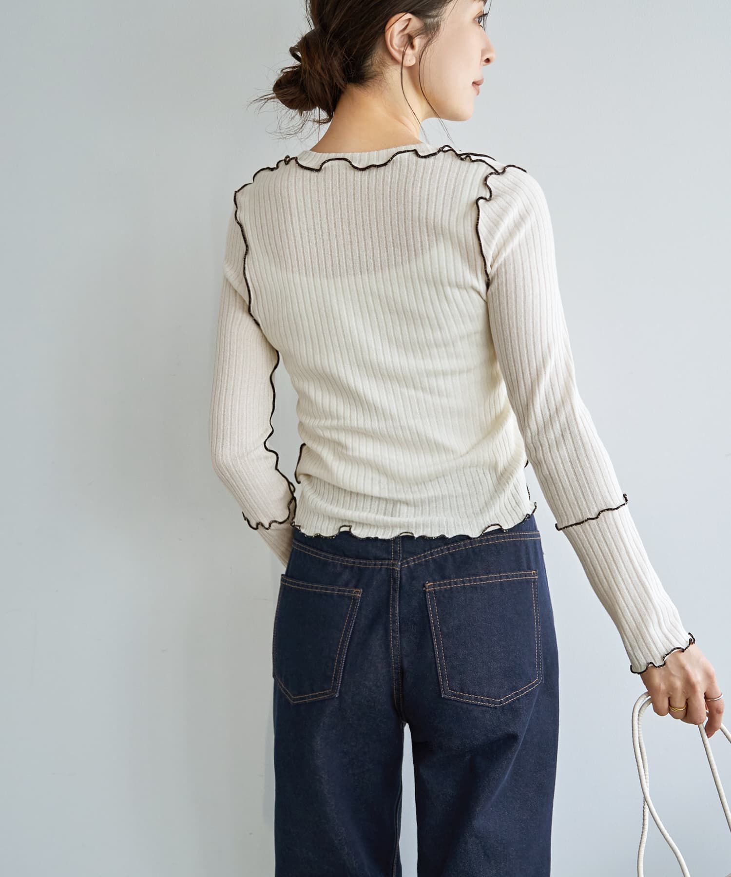 STYLE DELI「メロウリブ◆フリルライントップス」|Tシャツ・カットソー|