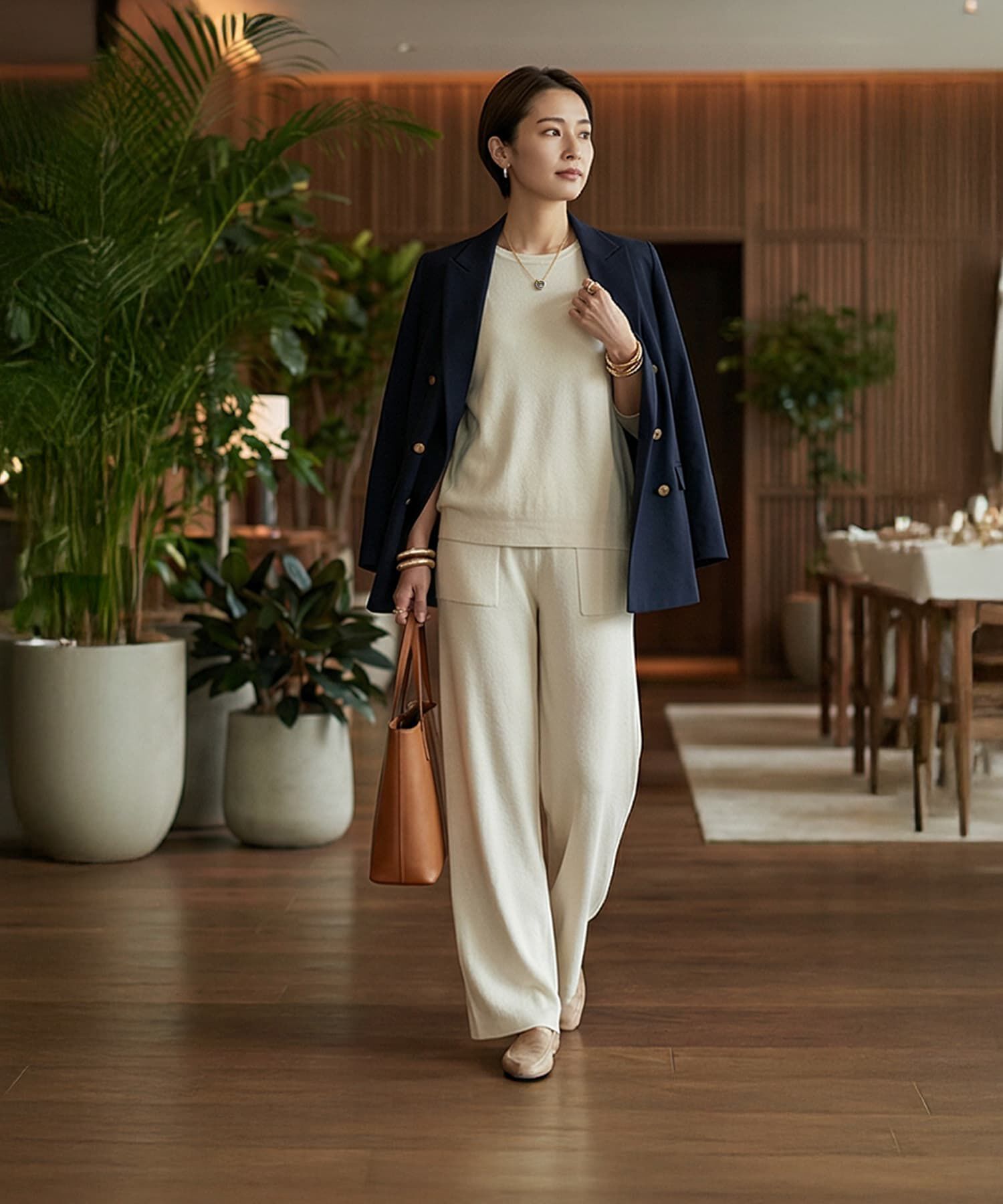 STYLE DELI「【DELI by】ダブルリングモチーフステンレスネックレス」|ネックレス|