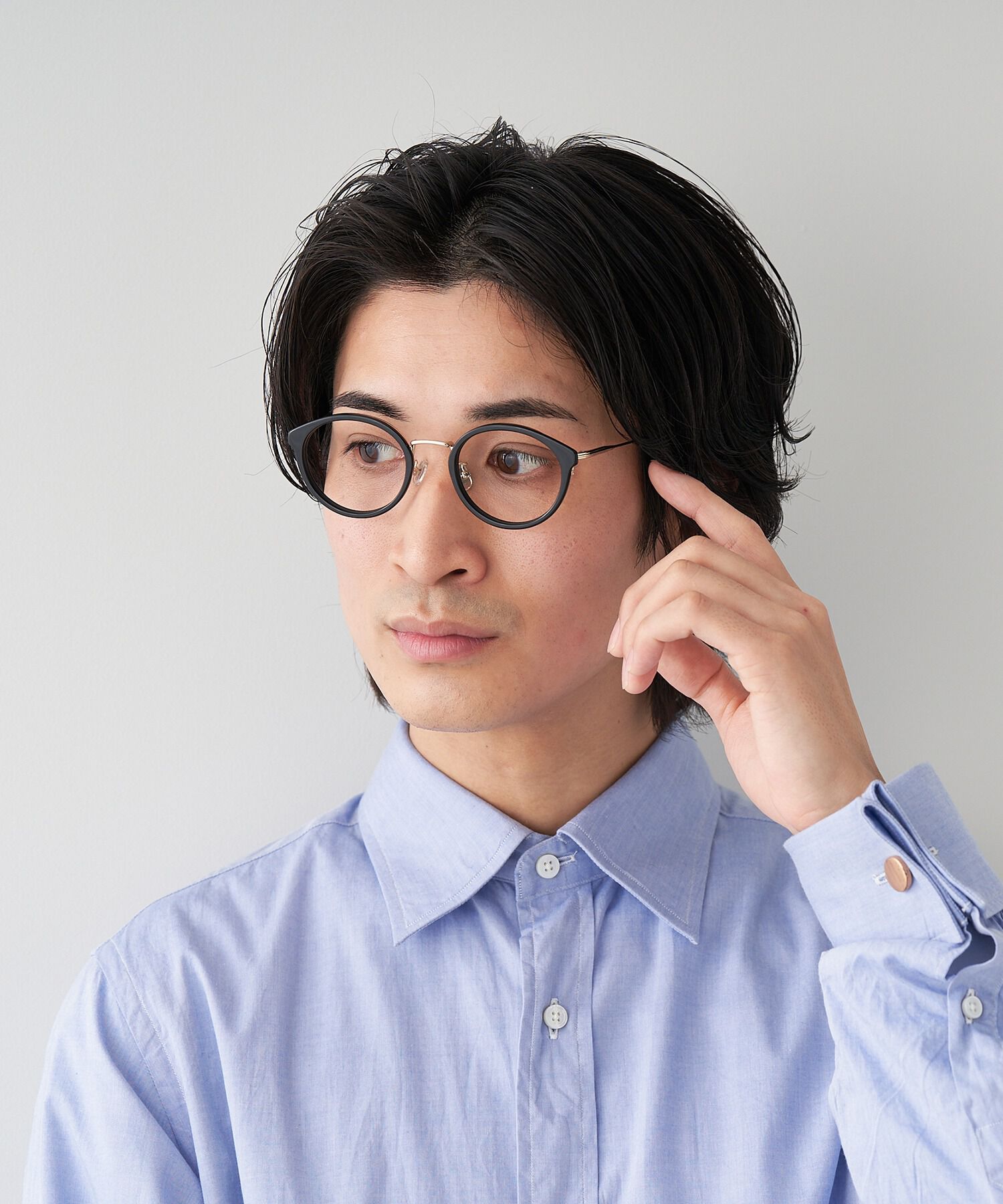  「ボストン型 メガネ｜CLASSIC TREND メタルテンプル ゾフレンズ交換券付き」|メガネ|ブラック