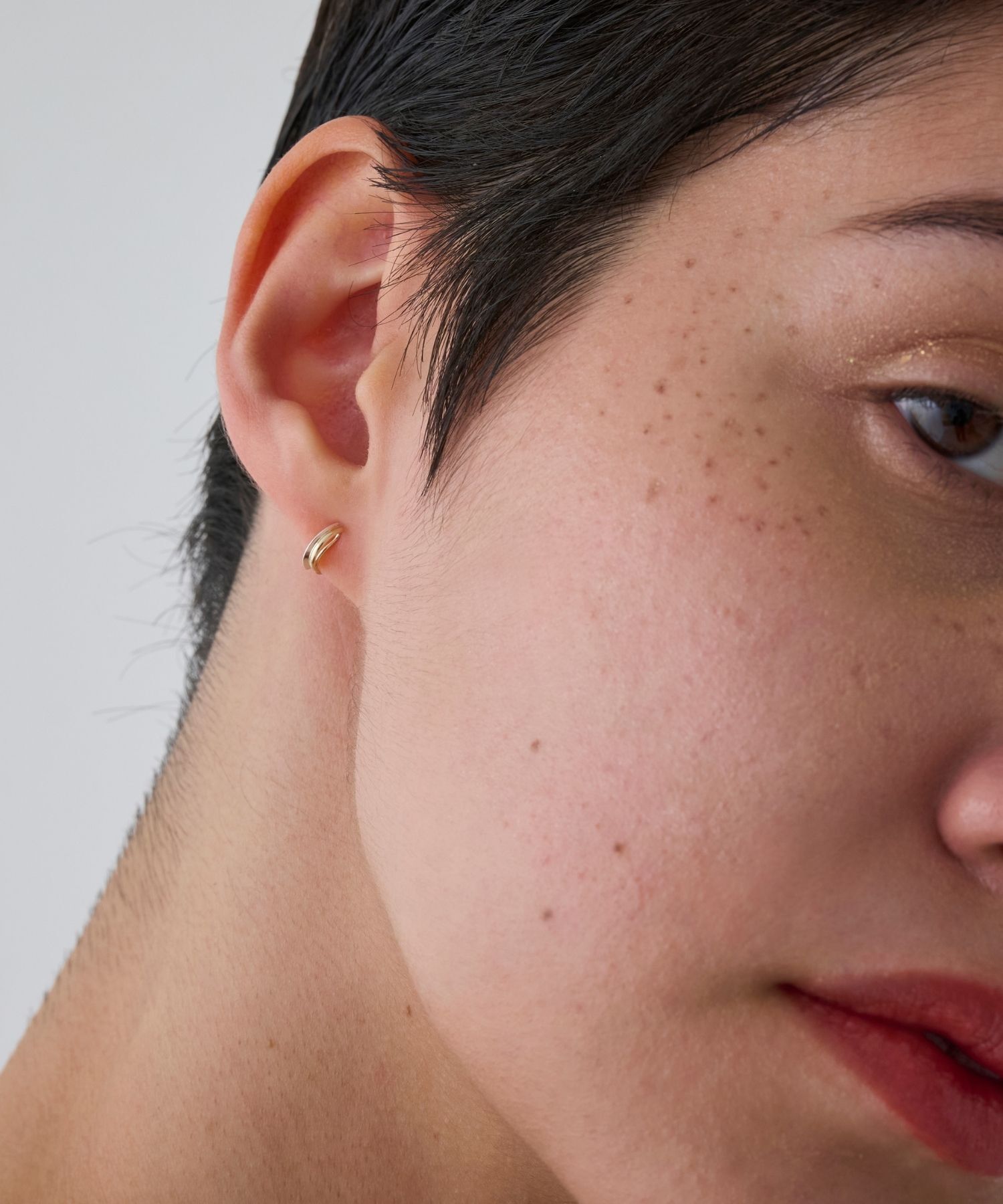 JUPITER「【K10&SV925】コンビカラーフープイヤリング　ゴールド&times;シルバー」|イヤリング|